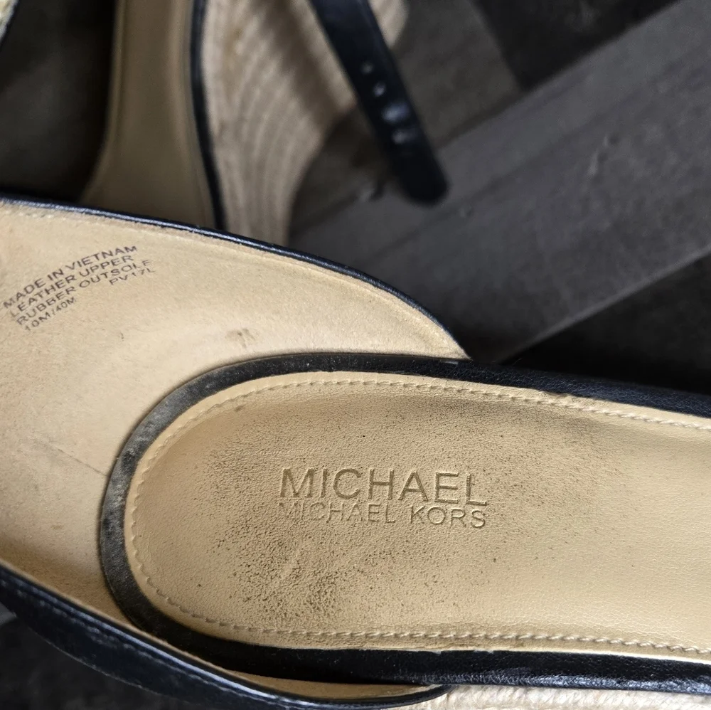 Michael Kors Black Wedge Woven Sandals - Picture 5 of 5